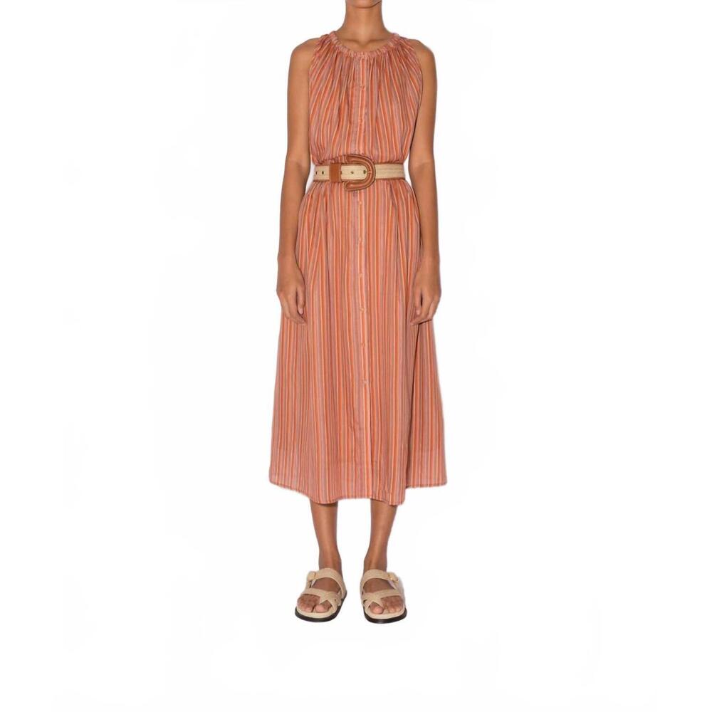 NEW MAGALI PASCAL mariana sleeveless dress in caramel stripe